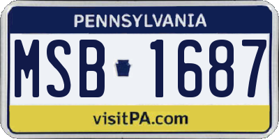 PA license plate MSB1687
