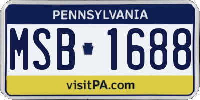 PA license plate MSB1688