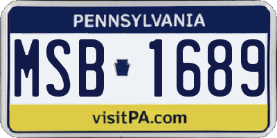 PA license plate MSB1689