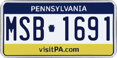 PA license plate MSB1691