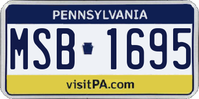 PA license plate MSB1695