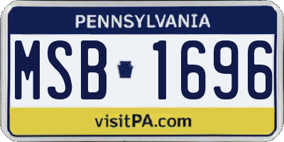 PA license plate MSB1696