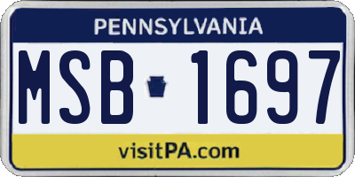 PA license plate MSB1697