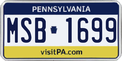 PA license plate MSB1699