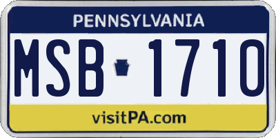 PA license plate MSB1710
