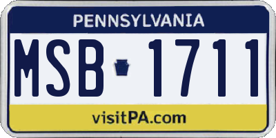 PA license plate MSB1711