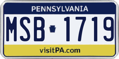 PA license plate MSB1719