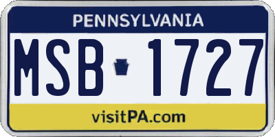 PA license plate MSB1727
