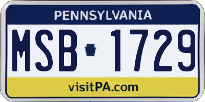 PA license plate MSB1729