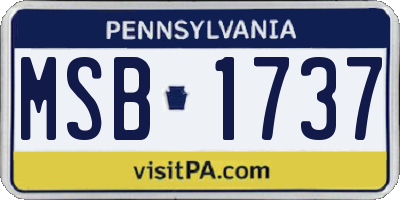 PA license plate MSB1737