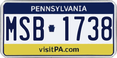 PA license plate MSB1738