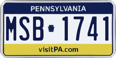 PA license plate MSB1741