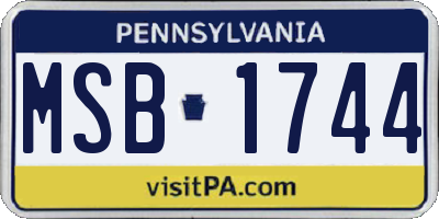 PA license plate MSB1744