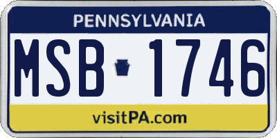 PA license plate MSB1746