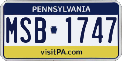 PA license plate MSB1747