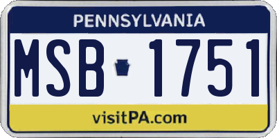 PA license plate MSB1751