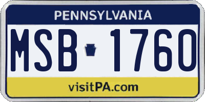 PA license plate MSB1760