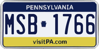 PA license plate MSB1766