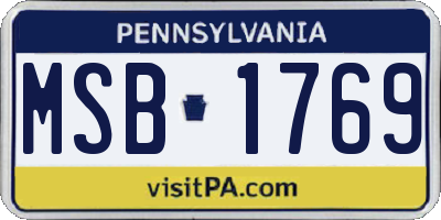 PA license plate MSB1769
