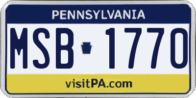 PA license plate MSB1770