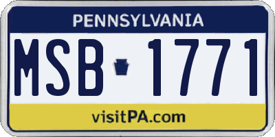 PA license plate MSB1771