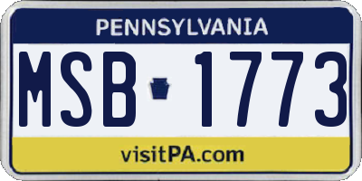 PA license plate MSB1773