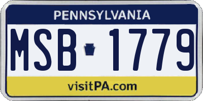 PA license plate MSB1779