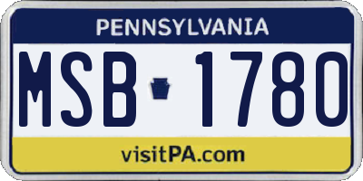 PA license plate MSB1780