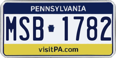 PA license plate MSB1782