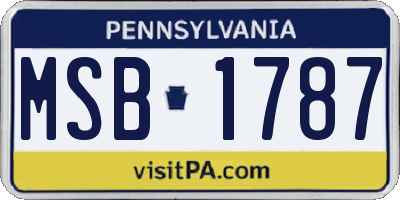 PA license plate MSB1787