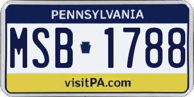 PA license plate MSB1788