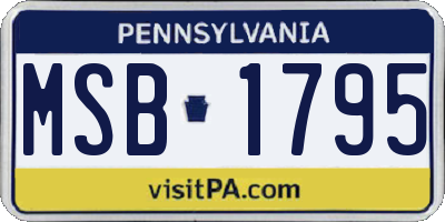 PA license plate MSB1795
