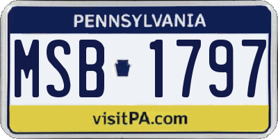 PA license plate MSB1797