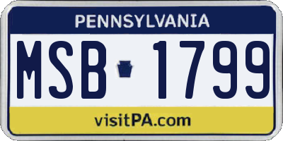 PA license plate MSB1799