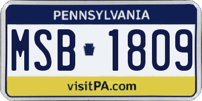 PA license plate MSB1809