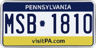 PA license plate MSB1810