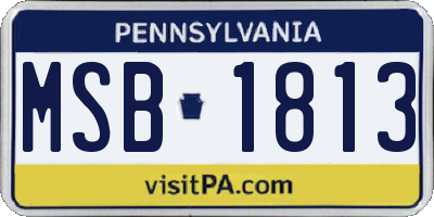 PA license plate MSB1813