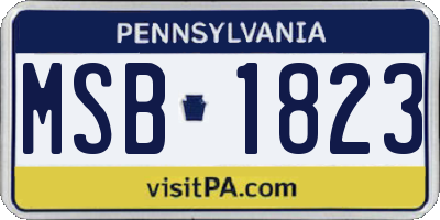 PA license plate MSB1823