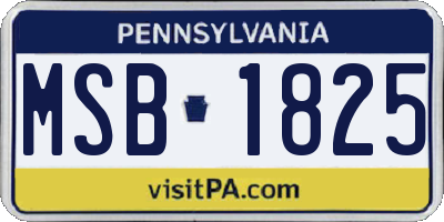 PA license plate MSB1825