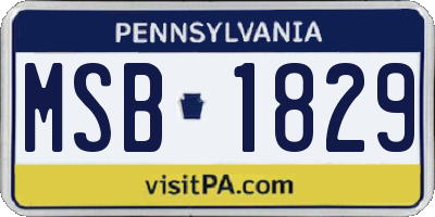 PA license plate MSB1829