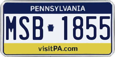 PA license plate MSB1855