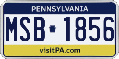 PA license plate MSB1856