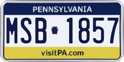 PA license plate MSB1857