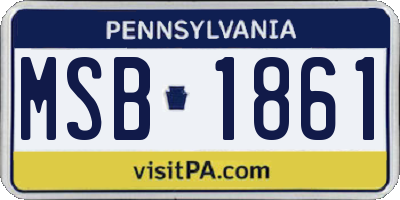 PA license plate MSB1861