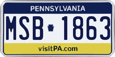 PA license plate MSB1863