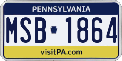 PA license plate MSB1864
