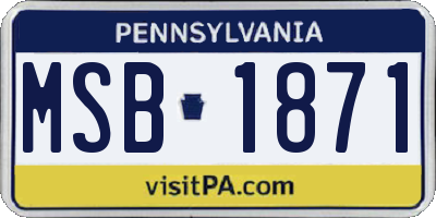 PA license plate MSB1871