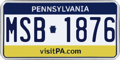 PA license plate MSB1876