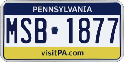PA license plate MSB1877