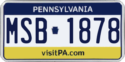 PA license plate MSB1878
